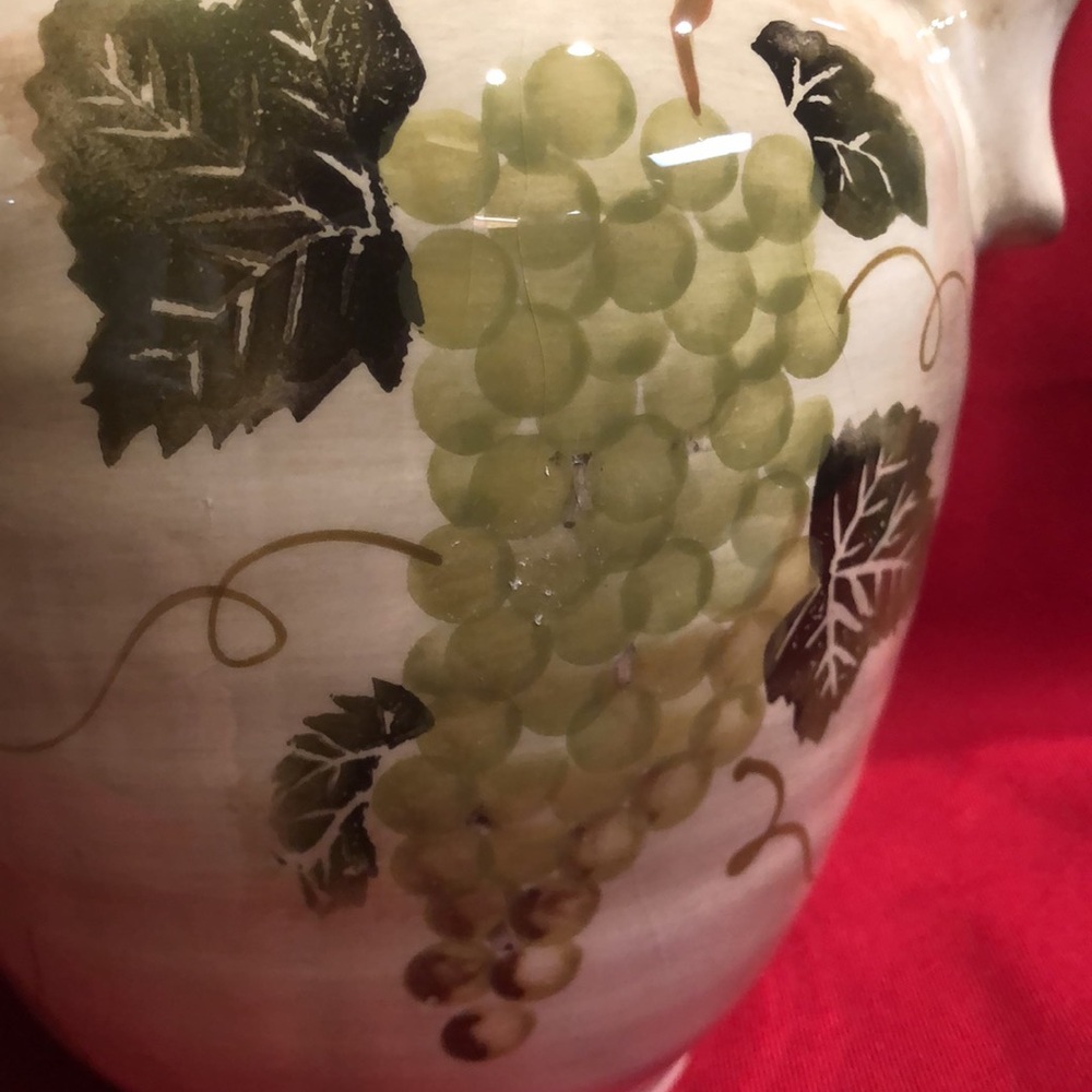 Cabernet Hand Painted Ceramic Pitcher - Picture 5 of 11
